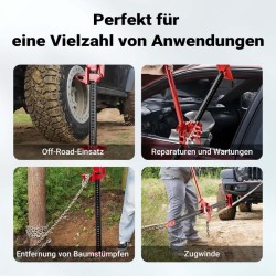 Maasturanostin 3000 kg, max. 76 cm, SUV, ATV ja perävaunut, teräs, punainen