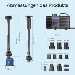 SunSun CTP-2803 SuperECO lampipumppu 3000 l/h 10 W, 2 m nostokorkeus, säädettävä suihkulähdepumppu