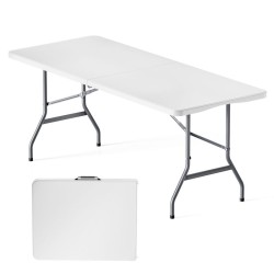 Kokoontaitettava retkipöytä 180 x 75 x 74 cm, harmaa, HDPE-muovi