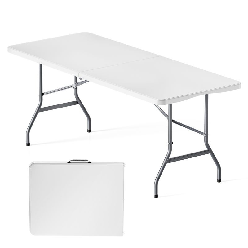 Kokoontaitettava retkipöytä 180 x 75 x 74 cm, harmaa, HDPE-muovi