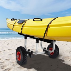 Taitettava alumiininen kuljetusvaunu kanootille, kajakille ja SUP-laudalle, kantavuus 90 kg, 26 cm renkaat