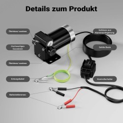Polttoainepumppu 12 V 75 W dieselille ja bensiinille, 14 l/min, 4200 U/min