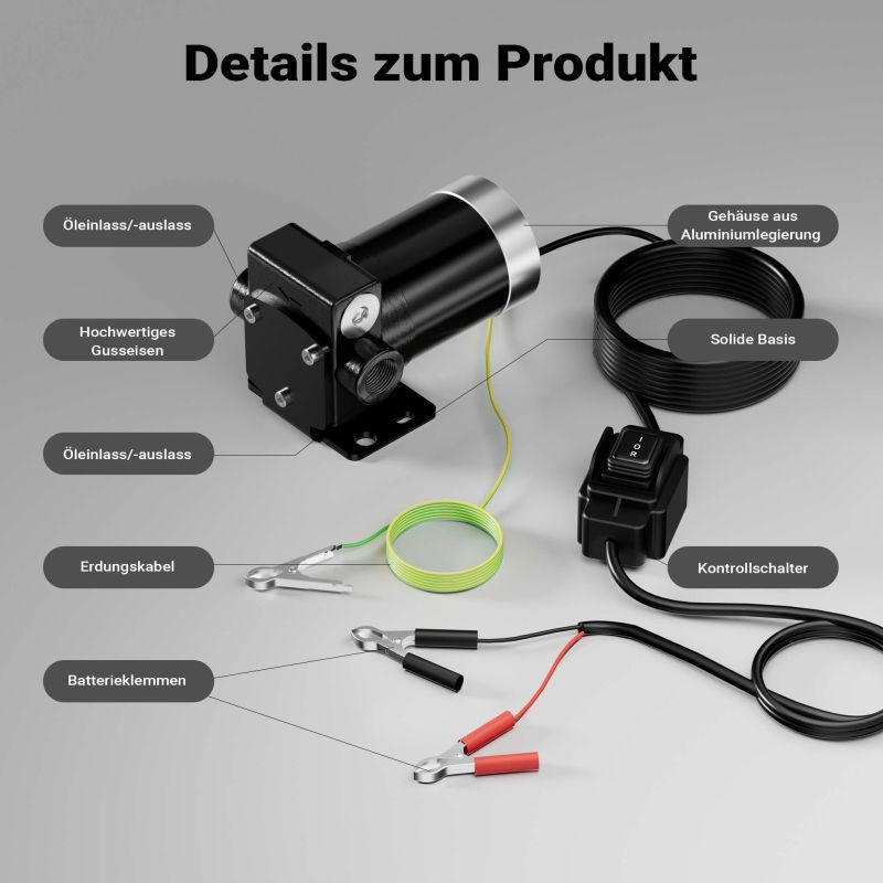 Polttoainepumppu 12 V 75 W dieselille ja bensiinille, 14 l/min, 4200 U/min