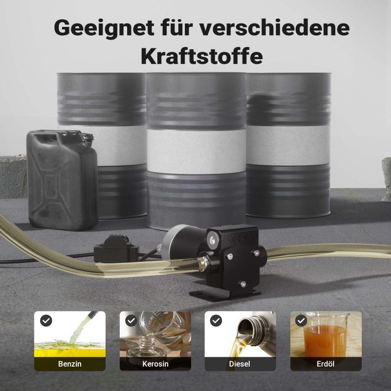 Polttoainepumppu 12 V 75 W dieselille ja bensiinille, 14 l/min, 4200 U/min