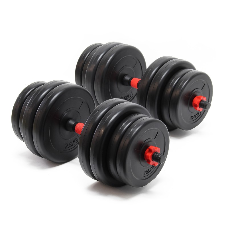 LUXTRI Käsipainosarja 30 kg, sementti, musta