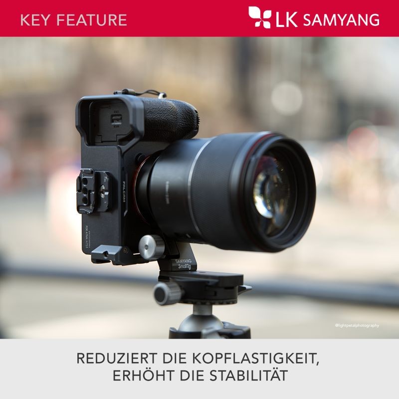 Samyang jalustakaulus Sony E-mount AF- ja MF-objektiiveille, Arca-Swiss