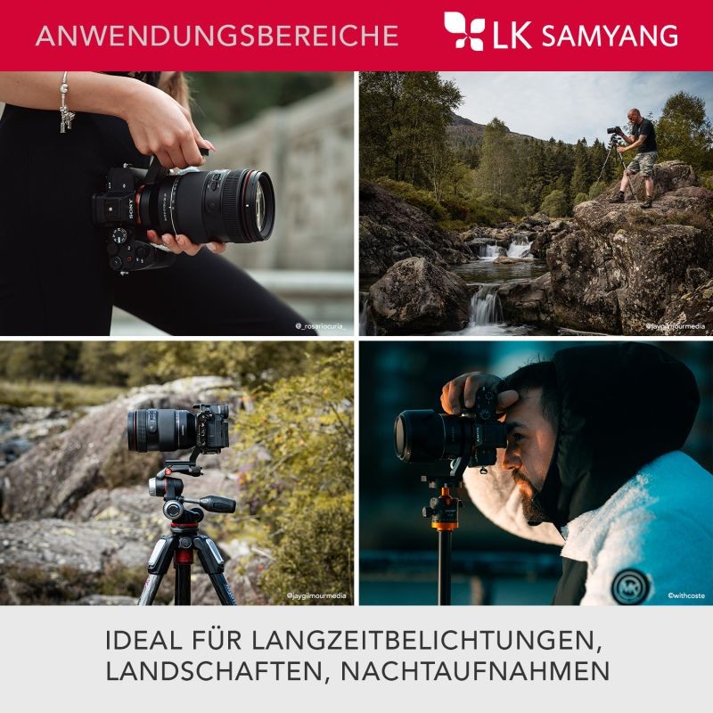 Samyang jalustakaulus Sony E-mount AF- ja MF-objektiiveille, Arca-Swiss