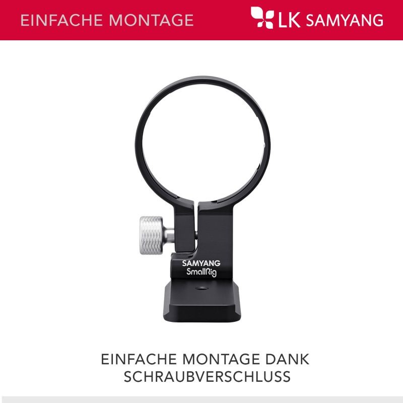 Samyang jalustakaulus Sony E-mount AF- ja MF-objektiiveille, Arca-Swiss