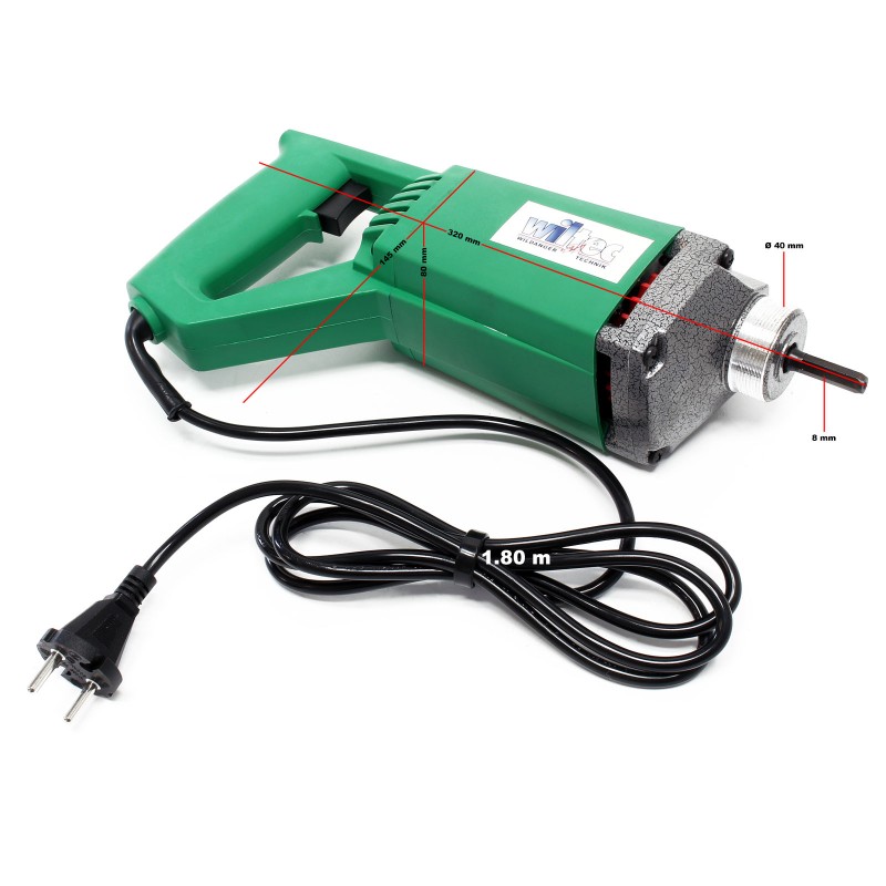 Betonivibrattori 800 W, 35 mm värinähälje, 2 m letku