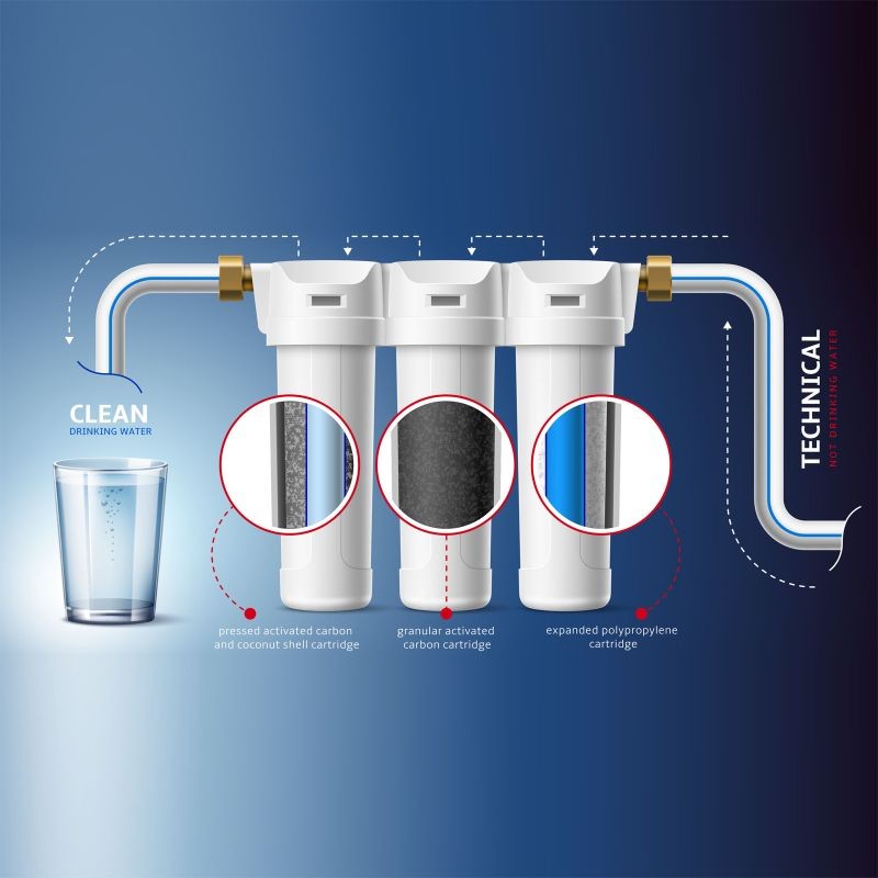 Naturewater NW-BR10B4 kolmivaiheinen vedenpuhdistusjärjestelmä, 5 µm, 32,89 mm
