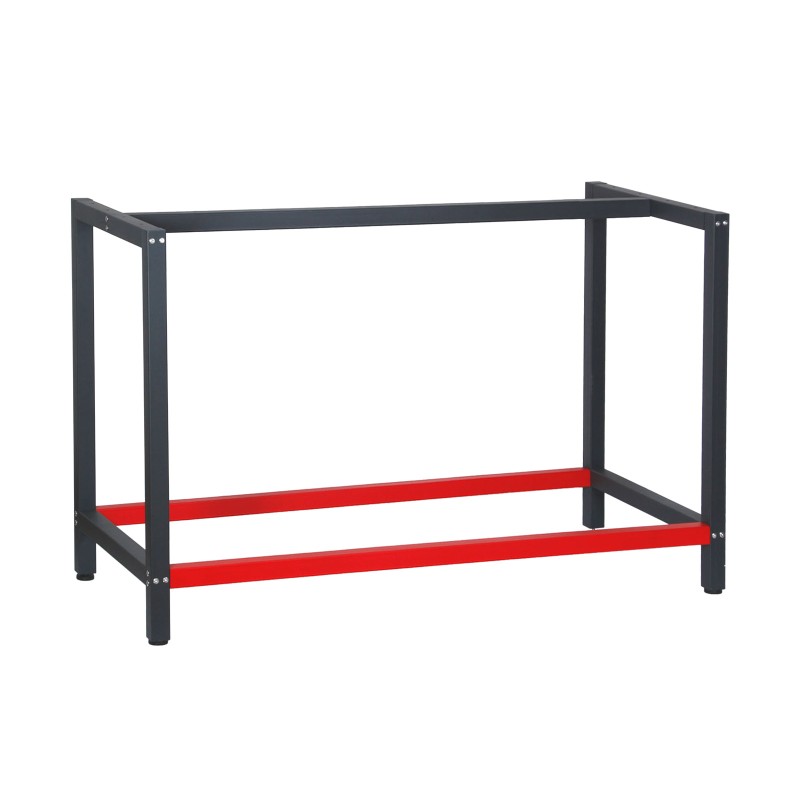 Työpöydän teräsrunko 125 x 57 x 81 cm, antrasiitti/punainen, max. 200 kg