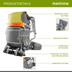 Mantona elementsPro 30 V2 kamerareppu, vihreä, 300 x 180 x 480 mm, DSLR- ja järjestelmäkameroille