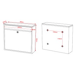 Postilaatikkosetti V13 jalustalla musta 360 x 105 x 315 mm lukittava pulveripintainen teräs