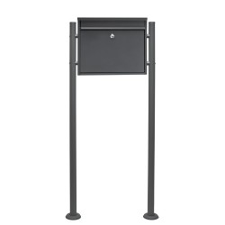 Postilaatikkosetti V13 jalustalla, musta, 360 x 105 x 315 mm, lukittava, pulveripintainen teräs