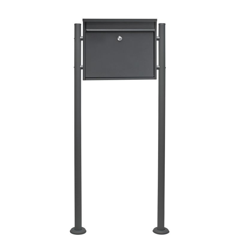 Postilaatikkosetti V13 jalustalla, musta, 360 x 105 x 315 mm, lukittava, pulveripintainen teräs