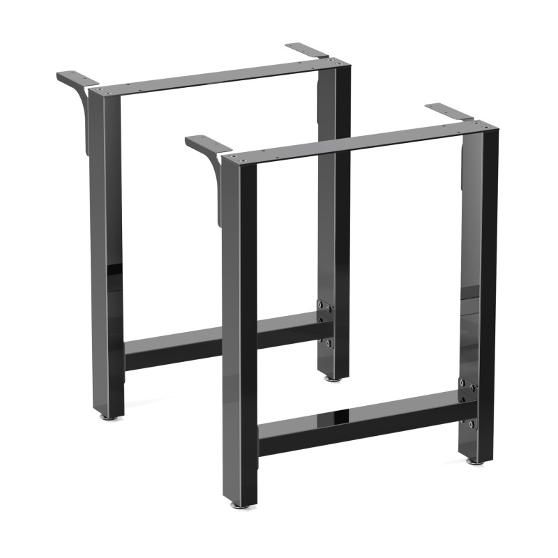 Pöydänjalat terästä, hopea, 600 x 240 x 720 mm, 2 kpl