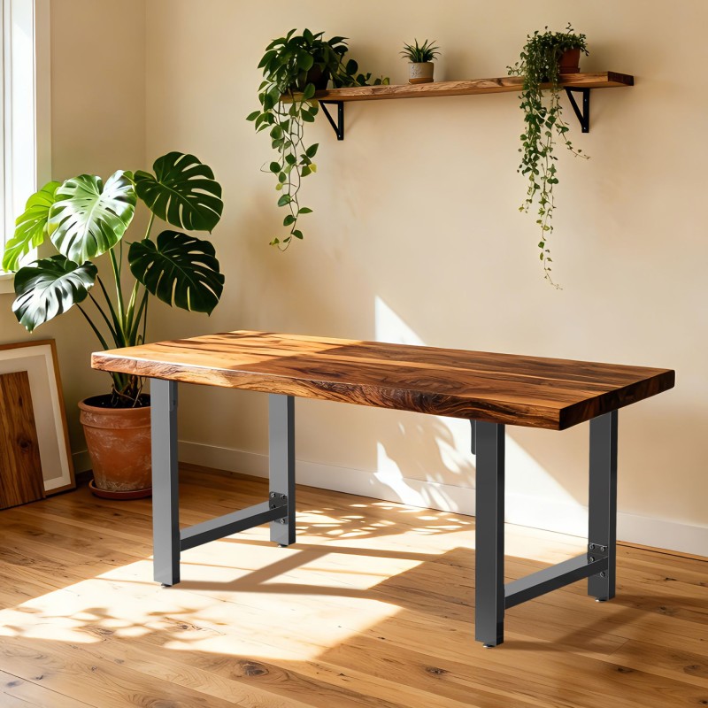Pöydänjalat terästä, hopea, 600 x 240 x 720 mm, 2 kpl