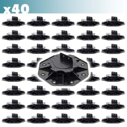 XPOtool Säädettävät terassituet 40 kpl, 2700 kg, 18–28 mm, musta