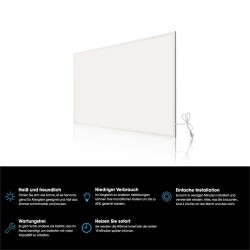 Infrapunapaneeli 400 W, keraaminen pinnoite, 720 x 620 x 15 mm, seinäasennus