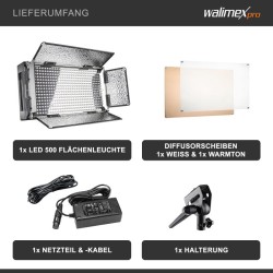 Walimex pro LED 500 LED-paneelivalaisin 30 W, päivänvalo, videokuvaus