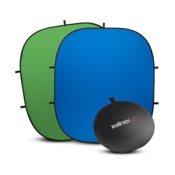 Walimex pro 2-in-1 taitettava valokuvaustausta vihreä/sininen 200 x 230 cm, kuljetuslaukulla