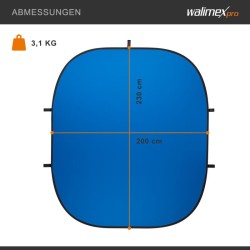 Walimex pro 2-in-1 taitettava valokuvaustausta vihreä/sininen 200 x 230 cm, kuljetuslaukulla