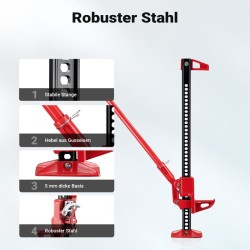 Maasturanostin 3000 kg, nostokorkeus 105 cm, punainen, maastoautoille, SUV ja ATV