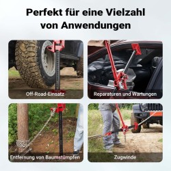 Maasturanostin 3000 kg, nostokorkeus 105 cm, punainen, maastoautoille, SUV ja ATV