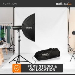 Walimex pro Striplight Softbox 22 x 90 cm, kenno, maski, Bowens-adapteri ja kuljetuslaukku