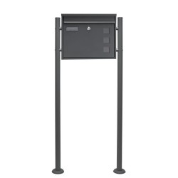 Postilaatikkosetti V12 antrasiitti 360 x 115 x 320 mm lukittava sinkitty teräs jalusta