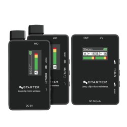 Instarter Lavalier Wireless System Kit 3 langaton mikrofonisetti 2 lähetintä 1 vastaanotin 50 m USB C 3 5 mm