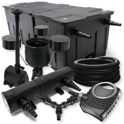 SunSun lampisuodatinsetti: CBF-350C, NEO-10000 pumppu 10000l/h, CUV-236 selkeytin, CSP-250 skimmeri, 25m letku