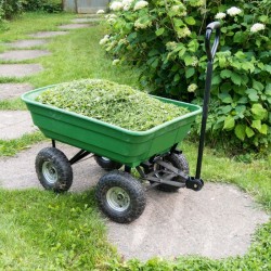 Puutarhakärry kippitoiminnolla, 50 l, 200 kg, vihreä