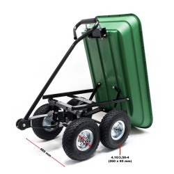 Puutarhakärry kippitoiminnolla, 50 l, 200 kg, vihreä
