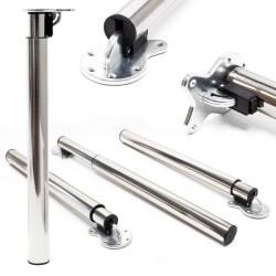 Säädettävät pöydänjalat 4 kpl 70 110 cm ruostumaton teräs nikkeli 60 mm