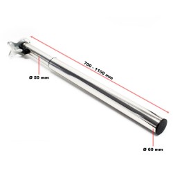 Säädettävät pöydänjalat 4 kpl, 70–110 cm, ruostumaton teräs, nikkeli, 60 mm
