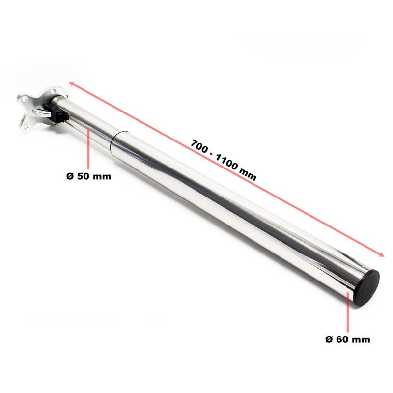 Säädettävät pöydänjalat 4 kpl, 70–110 cm, ruostumaton teräs, nikkeli, 60 mm