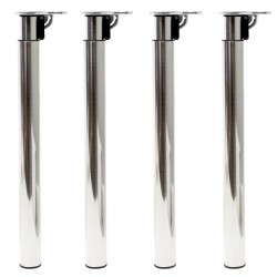 Säädettävät pöydänjalat 4 kpl, 70–110 cm, ruostumaton teräs, nikkeli, 60 mm