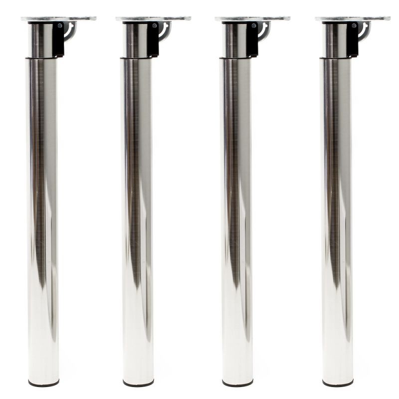 Säädettävät pöydänjalat 4 kpl, 70–110 cm, ruostumaton teräs, nikkeli, 60 mm