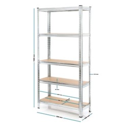 Raskaankäyttöinen hyllysetti 2 kpl, 180x90x45 cm, 5 hyllytasoa, 875 kg, sinkitty teräs