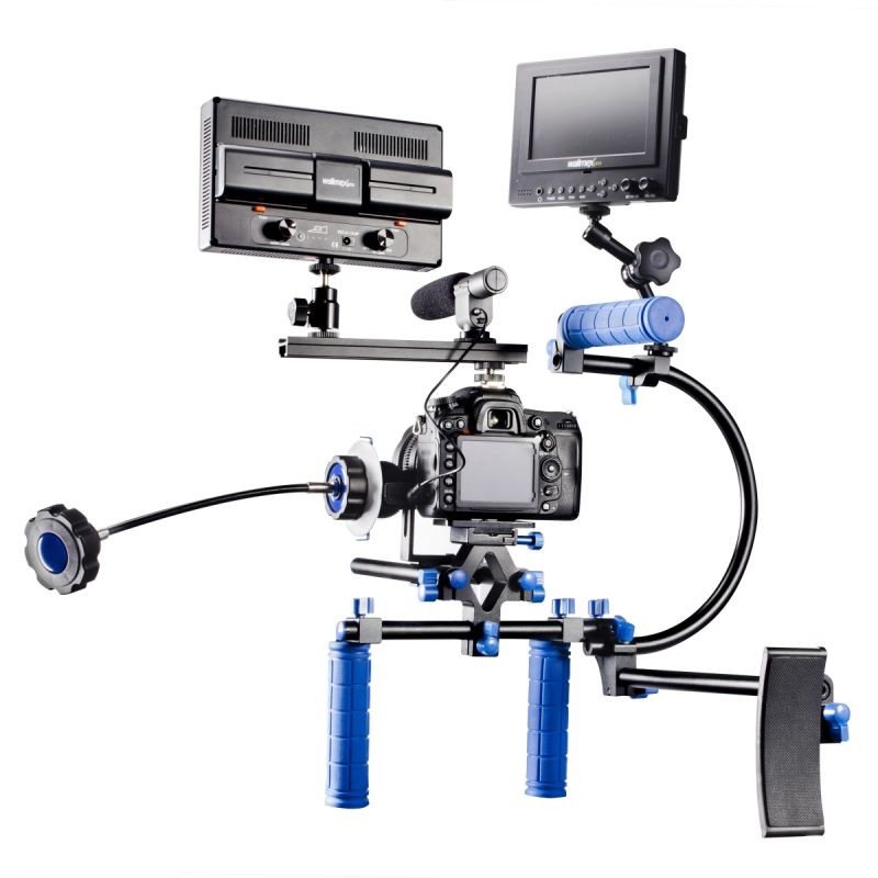 Walimex pro Cineast III olkavaljain DSLR- ja järjestelmäkameroille 490 x 255 x 350 mm, musta/sininen