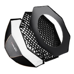 Walimex pro Octagon Softbox PLUS Orange Line 90 cm kulta hopea sisäpaneeli pro K adapteri