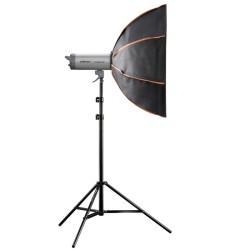 Walimex pro Octagon Softbox PLUS Orange Line 90 cm, kulta-hopea-sisäpaneeli, pro&K-adapteri