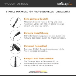 Walimex pro MicPipe mikrofonipuomi, musta, alumiini, max. pituus 3 m, kuljetuspituus 80 cm