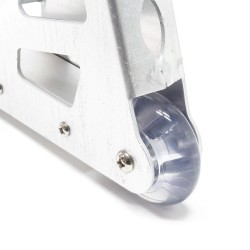 Moottoripyörän etupyöräteline, alumiini, 200–238 mm, max 317 kg, hopea