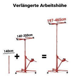 XXL-levynostimen jatko-osa 140 cm, max. 68 kg, punainen