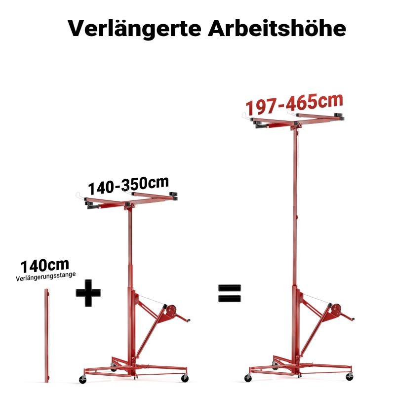 XXL-levynostimen jatko-osa 140 cm, max. 68 kg, punainen