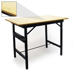 Taitettava työpöytä 100 x 60 x 76 cm, teräs ja MDF, 150 kg, ruskea