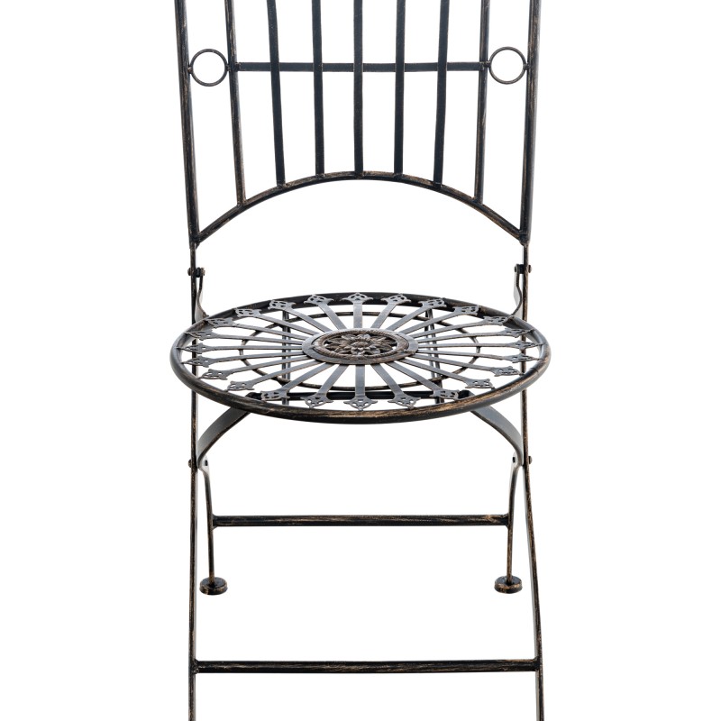 Antiikkinen taittuva rautainen puutarhatuolisetti Sadao, 2 kpl