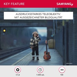 Samyang AF 135mm f/1.8 FE valovoimainen teleobjektiivi Sony E, Full-frame & APS-C, alumiinirunko, sääsuojaus